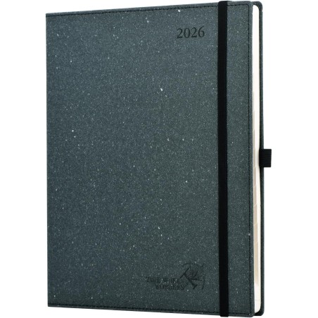 POPRUN Agenda 2026 Semainier Vertical 26,5 x 21,5 cm - Couverture rigide Écologique biodégradable, D'Jan 2026 à Déc 2026, Avec s