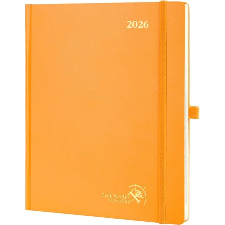 Poprun agenda 2026 semainier 26,5 x 21,5 cm - couverture rigide, vertical weekly planner, d'jan 2026 à déc 2026-12 mois, avec si