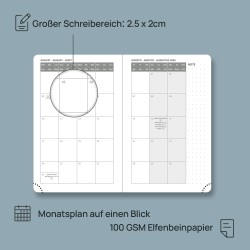 POPRUN Agenda de Poche 2026 A6 Semainier 16 x 10,5 cm - Couverture Rigide, Petit Agenda, D'Jan 2026 à Déc 2026-12 Mois, Avec sig