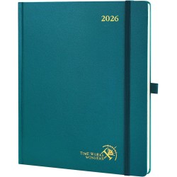 POPRUN Agenda Scolaire 2026 Semainier 26,5 x 21,5 cm - Couverture Rigide, Vertical Weekly Planner, D'Jan 2026 à Déc 2026-12 Mois