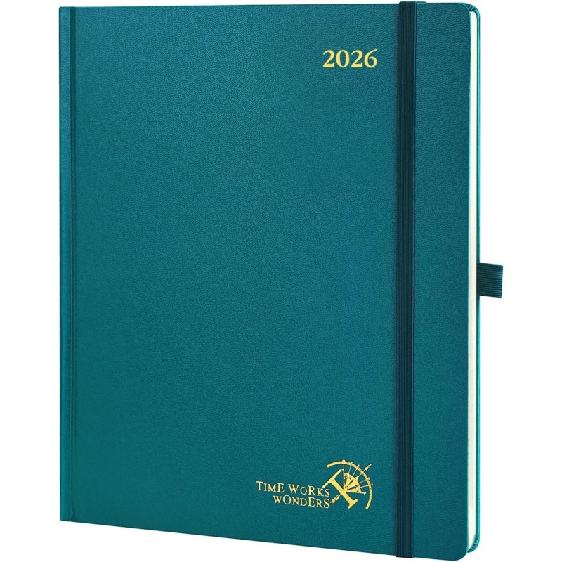 POPRUN Agenda Scolaire 2026 Semainier 26,5 x 21,5 cm - Couverture Rigide, Vertical Weekly Planner, D'Jan 2026 à Déc 2026-12 Mois