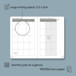 POPRUN Agenda de Poche 2026 A6 Semainier 16 x 10,5 cm - Couverture Rigide, Petit Agenda, D'Jan 2026 à Déc 2026-12 Mois, Avec sig