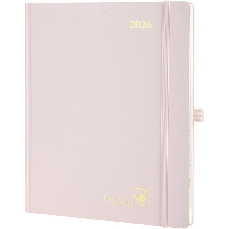 POPRUN Agenda 2026 Semainier 26,5 x 21,5 cm - Couverture Rigide, Vertical Weekly Planner, D'Jan 2026 à Déc 2026-12 Mois, Avec si