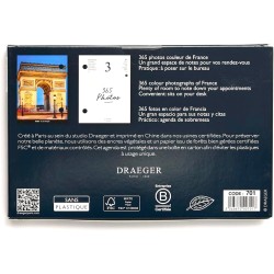DRAEGER PARIS 1886 - Recharge Agenda 2026 Format Compact 16x10 cm - Thème France - 12 Mois avec Illustrations Détachables - Papi