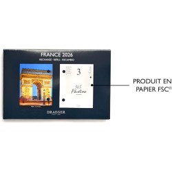 DRAEGER PARIS 1886 - Recharge Agenda 2026 Format Compact 16x10 cm - Thème France - 12 Mois avec Illustrations Détachables - Papi