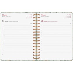 Finocam Agenda à spirale 2026 1 jour par page | janvier à décembre (12 mois) | Agenda annuel 2026 avec élastique | Couverture ri