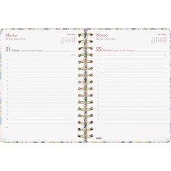Finocam Agenda à spirale 2026 1 jour par page | janvier à décembre (12 mois) | Agenda annuel 2026 avec élastique | Couverture ri