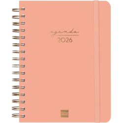 Finocam – Agenda Spirale 2026 1 Jour par page | Janvier – Décembre (12 mois) | Agenda annuel 2026 avec élastique | Double spiral