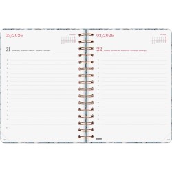 Finocam – Agenda Spirale 2026 1 Jour par page | Janvier – Décembre (12 mois) | Agenda annuel 2026 avec élastique | Double spiral