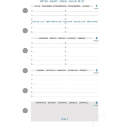 Exacompta - 14212E - Recharge Pour Organiseur Exatime 14 - Semainier Millésimé - Semaine sur 2 Pages - 12,6 cm x 8,1 cm - Septem