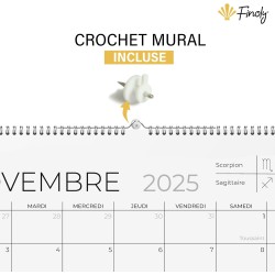 Finoly Calendrier Mural Juillet 25 Décembre 26 (18 Mois) | Calendrier 2025 2026 Mural | Calendrier Familial 2025 | Calendrier Mu