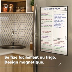 Smart Panda Calendrier Magnétique pour Frigo - Planifier Les Repas Familiaux, Listes De Courses ou Une Aide A L’étude - Tableau 