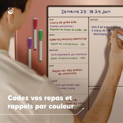 Smart Panda Calendrier Magnétique pour Frigo - Planifier Les Repas Familiaux, Listes De Courses ou Une Aide A L’étude - Tableau 