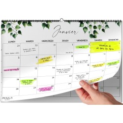 Calendrier Mural 2026 A4 – Planificateur Annuel Mensuel Juillet 2025 à Décembre 2026 – Parfait pour Maison Bureau École et Famil