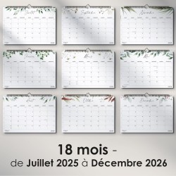 Calendrier Mural 2026 A4 – Planificateur Annuel Mensuel Juillet 2025 à Décembre 2026 – Parfait pour Maison Bureau École et Famil