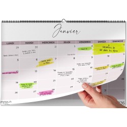 Calendrier Mural 2026 A4 – Planificateur Annuel Mensuel Juillet 2025 à Décembre 2026 – Parfait pour Maison Bureau École et Famil