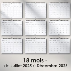 Calendrier Mural 2026 A4 – Planificateur Annuel Mensuel Juillet 2025 à Décembre 2026 – Parfait pour Maison Bureau École et Famil