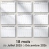 Calendrier Mural 2026 A4 – Planificateur Annuel Mensuel Juillet 2025 à Décembre 2026 – Parfait pour Maison Bureau École et Famil