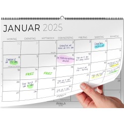 Calendrier Mural 2025/26 - Calendrier 2025/26 - Calendrier Familial Juillet 25 - Déc. 26 - Grand Calendrier Mensuel 2025 2026 (S