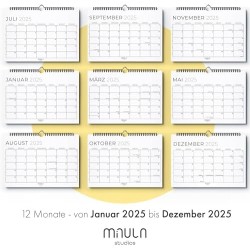 Calendrier Mural 2025/26 - Calendrier 2025/26 - Calendrier Familial Juillet 25 - Déc. 26 - Grand Calendrier Mensuel 2025 2026 (S