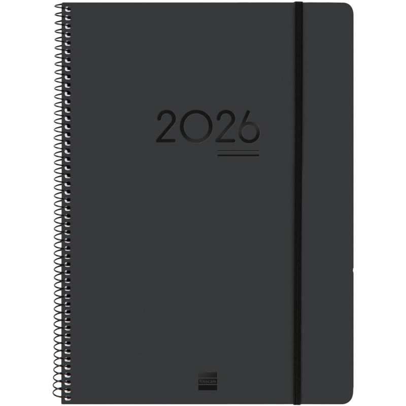 Finocam – Agenda Ikon 16 mois 2025-2026 Semaine sur 2 pages Présentation Verticale Septembre 2025-Décembre 2026 (16 mois) Noir I