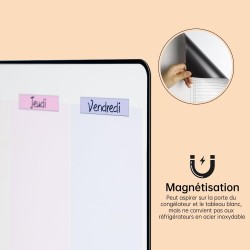 Calendrier Magnetique Organisateur Tableau Frigo, Planning Semaine Magnetique, Planificateur de Menus/Repas, Planificateur Hebdo