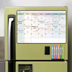 Calendrier Tableau Organisateur Magnetique Frigo, Planning Semaine/Mensuel Frigo Magnétique,Planificateur Hebdomadaire, 42×28cm 