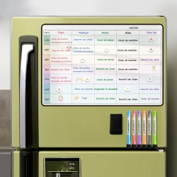 Planning Semaine, Calendrier magnetique Frigo,Tableau Organisateur Familial,Planificateur des Menus/Repas Hebdomadaire 42×28cm e