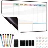 Planning Semaine, Calendrier Frigo magnetique,Planificateur Hebdomadaire,Tableau Organisateur Familial effacable 42×28cm en Fran
