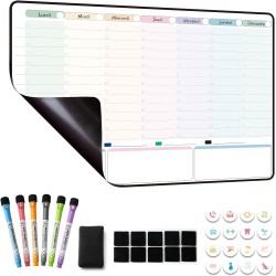 Planning Semaine, Calendrier magnetique Frigo, Emploi du Temps, Planificateur Hebdomadaire, Tableau Organisateur Familial idéal 