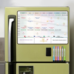 Planning Semaine, Calendrier magnetique Frigo, Emploi du Temps, Planificateur Hebdomadaire, Tableau Organisateur Familial idéal 