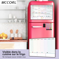 Planning Semaine, Calendrier magnetique Frigo, Emploi du Temps, Planificateur Hebdomadaire, Tableau Organisateur Familial idéal 