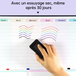 Planning Semaine, Calendrier magnetique Frigo, Emploi du Temps, Planificateur Hebdomadaire, Tableau Organisateur Familial idéal 