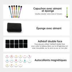 Planning Semaine, Calendrier magnetique Frigo, Emploi du Temps, Planificateur Hebdomadaire, Tableau Organisateur Familial idéal 