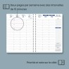 POPRUN Agenda 2026 Semainier A4 Grand Format 29,7 x 21 cm en Français - Couverture Souple en PU Cuir Spirale, Intervalles de 15 
