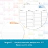 Häfft® Calendrier mural XXL 2026 A1+ de papier en français (63 x 89 cm) plié "Rainbow" + agenda annuel A4 gratuit, avec jours fé