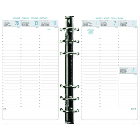 EXACOMPTA Recharge Exatime 17 Civil semainier sur 2 pages 172x105 mm Sept à Décembre