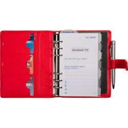 EXACOMPTA Organiseur Exatime 17 Cali vachette pleine fleur 190x150 mm Rouge