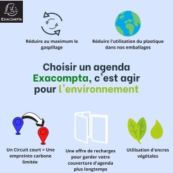 Exacompta - 18240E - Recharge Exatime 17 - 10,5 x 17,2 cm - Semainier Septembre 2024 à décembre 2025 - 16 mois
