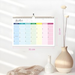 Calendrier 2026 Mural Coloré 31 x 21cm Familial Calendrier 2025 2026 Scolaire 18 mois Septembre 2025 à Décembre 2026 Mensuel Pro