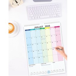 Calendrier 2026 Mural Grand Format Coloré Calendrier Familial Juillet‌ 2025 à Dec. 2026 Mensuel Famille Organisée Planificateur 