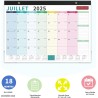 Calendrier 2026 Mural Grand Coloré Avec Couverture Imperméable Calendrier Familial Juil. 2025 à Déc.‌ 2026 Planificateur Organis