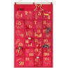 DPKOW Paillettes Tissu Calendrier de l'Avent à Remplir Soit Même, Or Rouge Vide Calendrier de l'Avent a Faire Bricolage Calendri