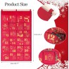 DPKOW Paillettes Tissu Calendrier de l'Avent à Remplir Soit Même, Or Rouge Vide Calendrier de l'Avent a Faire Bricolage Calendri
