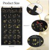 DPKOW Brodé Tissu Calendrier de l'Avent à Remplir, Noir Or Vide Calendrier de l'Avent a Faire Soi Même Calendriers de Noël Reuti