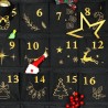 DPKOW Brodé Tissu Calendrier de l'Avent à Remplir, Noir Or Vide Calendrier de l'Avent a Faire Soi Même Calendriers de Noël Reuti