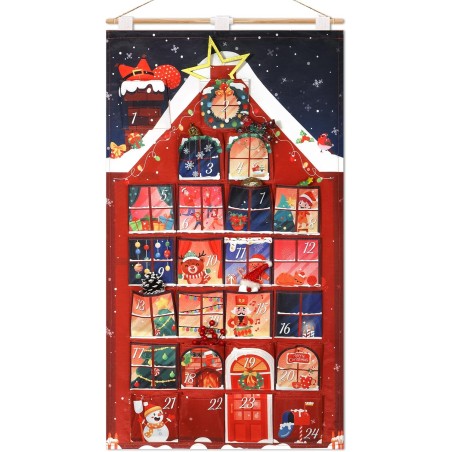 DPKOW Creatif Maison Calendrier de l'Avent à Remplir Soit Même, Tissu Calendrier de l'Avent Vide DIY Calendriers de Noël pour Ca