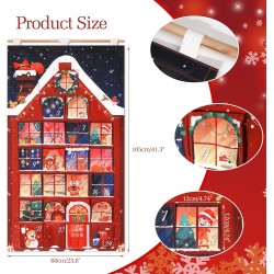 DPKOW Creatif Maison Calendrier de l'Avent à Remplir Soit Même, Tissu Calendrier de l'Avent Vide DIY Calendriers de Noël pour Ca