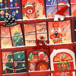 DPKOW Creatif Maison Calendrier de l'Avent à Remplir Soit Même, Tissu Calendrier de l'Avent Vide DIY Calendriers de Noël pour Ca