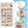 DPKOW Deutsch 24 Adventskalender zum Befüllen Stoff, 1 BIS 24 Zahlen Adventskalender Hängende Tüten für Kinder Weihnachten Gesch